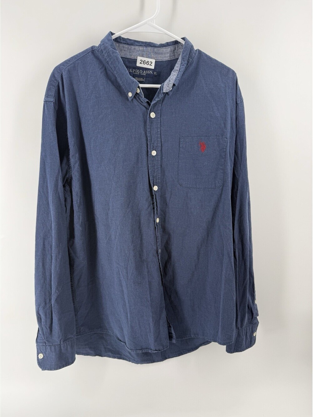 US Polo Assn Mens XL Blue Long Sleeve Button Down Shirt